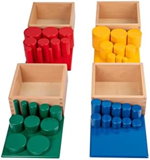 Montessori Wooden Knobless Color Cylinder Blocks, Baby Games Stacked Arrangement Block, Stacking Toys for Toddler 1-3 Activities, Educational Toys (Set of 4) - Image 3