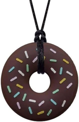 Donut Chewy Necklace - Sensory Chew Necklace for Strong Chewers (Brown) by MunchablesSensorySolutionsLtd