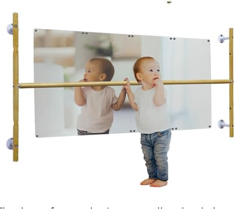 Montessori Coordination Mirror Set with 4ft Pull-Up Bar - Help Babies Build Balance, Confidence & Motor Skills | Ideal for Tummy Time, Crawling & First Steps | Safe for Home Use by Pull+and+Stair