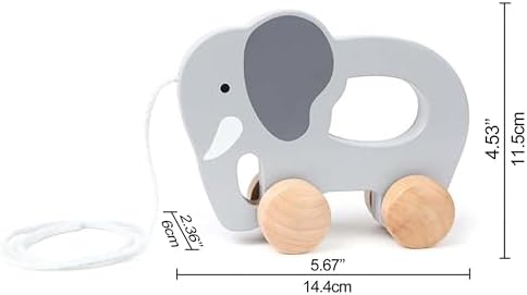 Hape Wooden Elephant Pull-Along Baby Toy| Early Learning Push and Pull Toys for Toddlers Age 1 Years and Up - Image 3