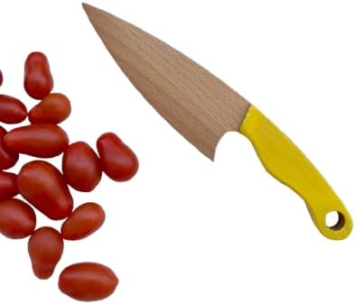 Montessori knife, Kids safe wooden knife, Toddler kitchen knife tool (Yellow) by Unknown