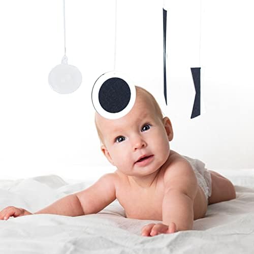 Montessori Munari Mobile Visual Mobiles Black White Felt Handmade Shape and Color Recognition - Image 2