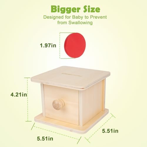 Adena Montessori Wooden Coin Box with Drawer Object Permanence 6-12 Months - Image 3