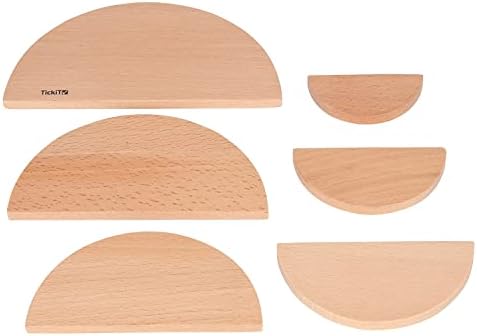 TickiT Natural Architect Panels - Arches - Set of 6 - Stacking Blocks for Ages 1+ - Open-Ended Toys by TickiT