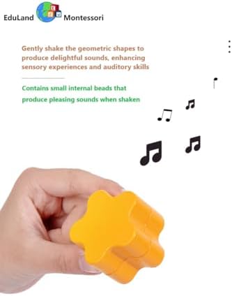 Practical Life Wooden Geometric Shape Shaker Match & Post/Push & Pull Toys for Toddlers 3-6 Years Old Montessori Infant Baby Toys Girls & Boys Blocks Baby Birthday Gift (Color A) - Image 7
