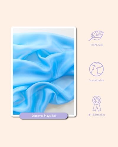 Sarah's Silks Playsilk - 100% Real Silk, Hand Dyed, Bright Colored Play Scarves | Montessori and Waldorf Toys for Dress up, Imaginative, and Pretend Play (35" x 35") - Image 2