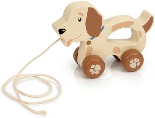 Baby Toys Car,Wooden Pull Along Toy for Toddlers 1 2 3 Year Olds by WoodenEdu