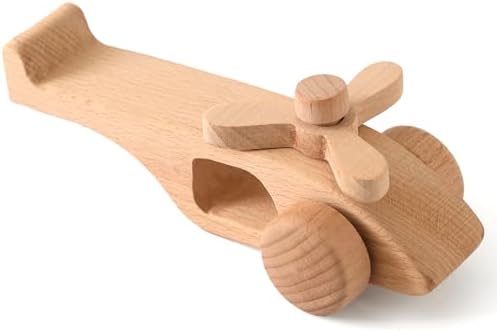 Wooden Airplane Toy with Spinning Propellers for Ages 3+ Years - Montessori-Inspired Wooden Toys Perfect as a Gift for Toddlers by Unknown