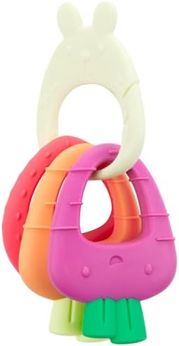 Skip Hop Soft Silicone Baby Teething Ring Toys Farmstand Teethe & Play Toy Set of 4, BPA-Free, Age 3m+ - Image 3