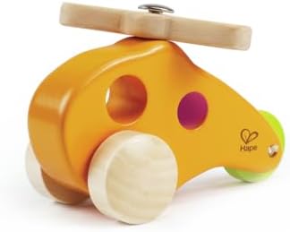 Hape Little Copter Wooden Toy Toddler Play Vehicle, L: 5, W: 2.6, H: 3.5 inch, Yellow by Unknown