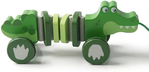 Baby Toys Car,Wooden Pull Along Toy for Toddlers 1 2 3 Year Olds by WoodenEdu