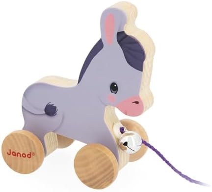 Janod - Wooden Pull and Push Toy - Donkey by Janod