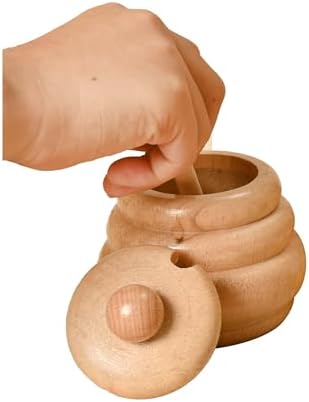 2pcs Wooden Beehive Toys with lid and Honey Stick - Image 3