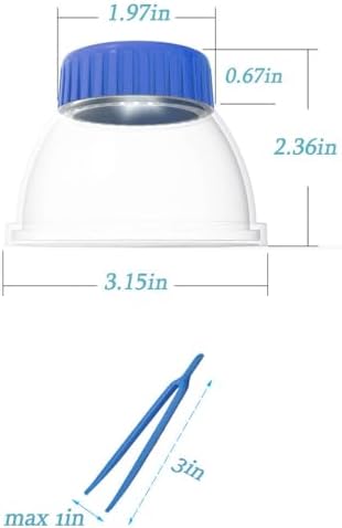Bug Catcher 5X Magnifying Insect Observation Kit Built-in 7cm Ruler with 2 Slant Tweezers Bug Viewer Cage for Kids Science Nature Exploration (2 Pack Blue) - Image 3