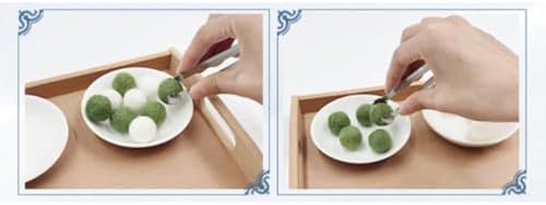 Montessori Tongs Transfer Set, Metal Tongs with Ceramic Bowls & Felt Balls, Toddler Practical Life Activity Toy - Image 3
