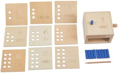 Adena Montessori Toys Wooden Counting Peg Game - Learn to Count 1-10 with Numerals, Peg Drop Box & Tumbling Pegs - Educational Toddler Toy for Early Math Skills Development (Small Counting Pegs Board) - Image 3
