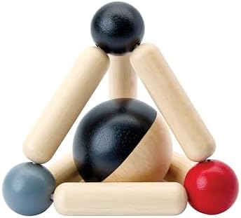 PlanToys® Wooden Triangle Clutching Toy Montessori Infant Grasping Sensory by PlanToys