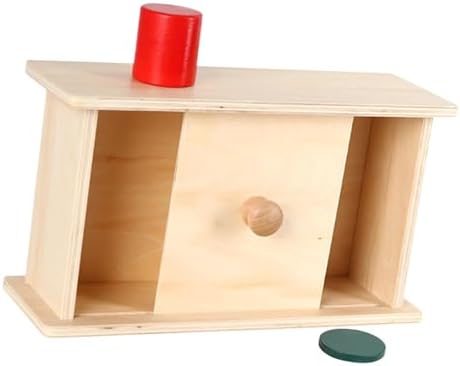 Milageto Montessori Imbucare Box, Object Permanent Box, Wooden Matching Box, Color Shape Sorting for Kids Baby, Wood Sliding lid by Milageto