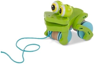 Melissa & Doug First Play Frolicking Frog Wooden Pull Toy by Unknown