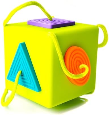 Fat Brain Toys OombeeCube, Toddler and Baby Toys 10 Months and Up, Travel-Friendly Shape Sorter with Tethered Shapes for Early Learning by Unknown