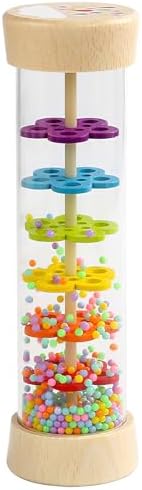 WODI Wooden Rain Stick Montessori Toys for Babies 6-12 Months,Baby Rattle Shaker Sensory Developmental Toy,Raindrops Musical Instrument Baby Musical Toys for 1 Year Old Toddler Kids by WODIWOODENTOYS