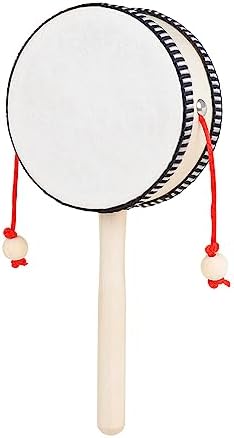 Toy Wooden Musical Rattle Unfinished Rattle Drum Round Corner Handcraft Shaking Drum Educational Early Childhood Development Music for Percussion Instruments by hejhncii