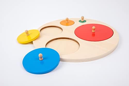 Montessori Toys for 3+ Years Old-Shape Puzzle Board,Wooden Peg Circle Puzzle,Jumbo Knob Puzzles for Baby Games Shape Sorter First Baby Puzzle for Toddler Gift for Boys Girls(Multiple Circle Puzzles) - Image 6