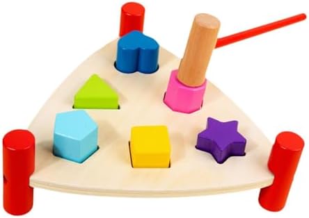 DYNWAVE Wooden Pounding Toy for Toddlers with Hammer, Triangle - Image 6