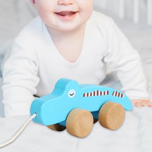 Wooden Pull Along Toy Pull Toy Birthday Gift Cute, Developmental Toy Wood Pulling Toy Wooden Wheel Animal Toy Boys Girls Kids, Crocodile - Image 6