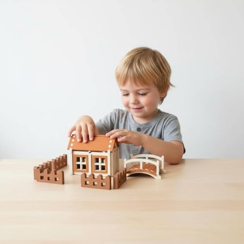 Children Building Blocks Wooden Construction Toy for Motor Skills Open Ended Play Experience Suitable for Preschool Home Classroom - Image 6