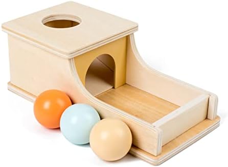 Busy edition Montessori Toys for Babies 6-12 Months Object Permanence Box Wooden Ball Drop Toy Play for 6 Month 1 2 3 Year Old Toddlers Infant Early Age Toy by BUSYEDITION