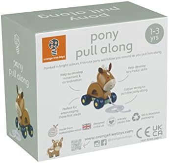 Orange Tree Toys Pony Pull Along | Hand Painted Colorful Wooden Toy for Toddlers Age 12m+, Sustainably Made, Perfect for Encouraging First Steps and Developing Key Motor Skills - Image 5