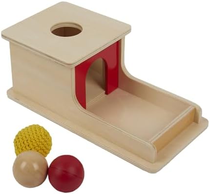 Tiger Montessori Object Permanence Box with Tray Three Balls for 6-12 Months Babies (Wood+Plastic+Knit Ball) - Image 6