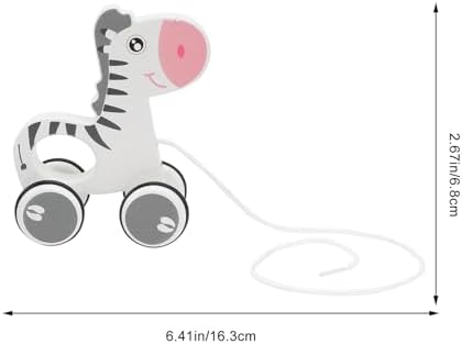 Wooden Animal Pull Along Toy Cart for Toddlers and Babies - Image 2