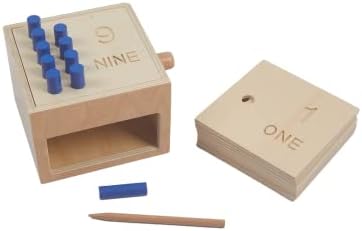 Adena Montessori Toys Wooden Counting Peg Game - Learn to Count 1-10 with Numerals, Peg Drop Box & Tumbling Pegs - Educational Toddler Toy for Early Math Skills Development (Small Counting Pegs Board) - Image 5