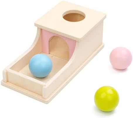 Montessori Toys for 1 Year Old, Wooden Object Permanence Box for Babies by BUSYEDITION