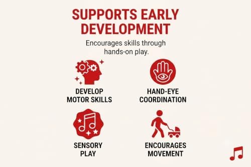Wooden Pull Along Drummer Toy for Toddlers 1-3 - Push & Pull Baby Gift, Montessori Walking Toy for 1 Year Old Boys and Girls - Image 3