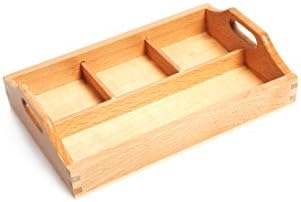 Amazing Child Montessori Attractive 3 Compartment Sorting Tray - SMALL tray with one long section 7 1/8" x 2" and 3 smaller compartments 2 3/8" x 2 1/8" by Unknown