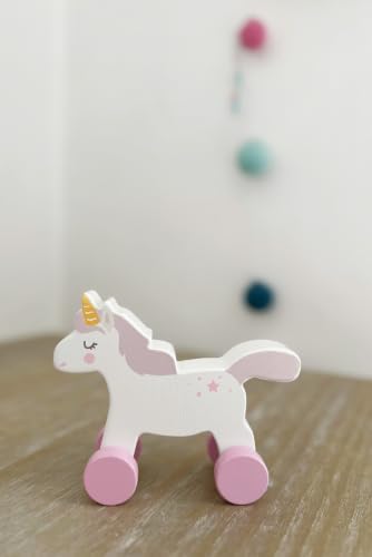 Mentari Toys - Magic Unicorn - Wooden Push Along Unicorn on Wheels - First Movement Toy for Toddlers - Encourages Balance, Coordination and Confidence - Age 6m+ - Image 6