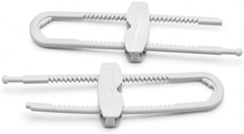 Mommy’s Helper Cabinet Slide Latch, 2 Pack, White Plastic Child Safety Cabinet Locks for Cabinet Knobs and Handles by MommysHelper