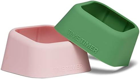 TIME TIMER Home MOD Botanical Cases - for Classroom Learning, Homeschool Study Tool, Student Desk Clock and Office Meetings with Silent Operation (2-Pack), Pink & Green by TimeTimer