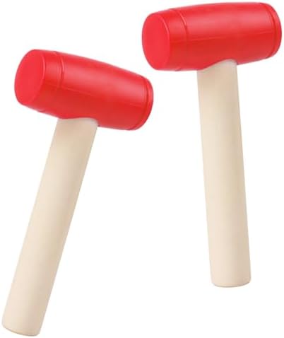 2pcs Toy Hammer Simulation Wooden Hammers Plastic Toddler Hammer SmallPortable Kids Maintenance Tools Toys Pretend Fake Mallet Hammers for Boys Girls by Waenerec