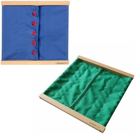Montessori Practical Life Dressing Frames Set – Large Button Frame & Large Zipper Frame, Fine Motor Skills Learning Toys for Toddlers, Preschool Montessori Materials for Independence & Self-Care Train by MONTESSORIOUTLET
