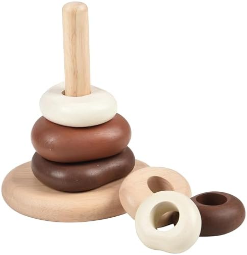 Montessori Eco-Friendly Wooden Stacking Pebbles – 7-Piece Natural Sequencing & Fine Motor Skills Toy for Early Childhood, Sensory Learning & STEM Play - Image 4