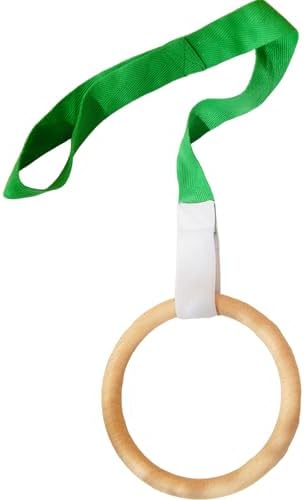 Baby Pull Ring, Wooden Activity Ring with Strap, Early Development Toy by Purgano
