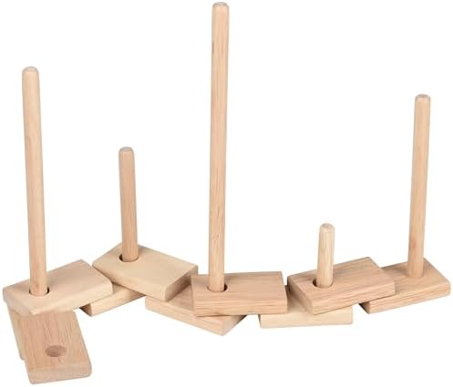 Constructive Playthings Montessori Natural Geo Stacker – 20-Piece Wooden Eco-Friendly Math & Fine Motor Skills Toy for Early Childhood, Sequencing, Patterns & Geometry - Image 4