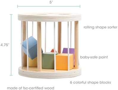Pearhead Wooden Match and Roll Shape Sorter - Ages 12m+ - Image 3