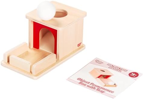 Montessori Wooden Object Permanence Box Toys for Babies, Ball Drop Toy with Tray for 18+ Months Kids, Fine Motor Toys for 2 3 Years Old, Sensory Toy Early Age Learning Materials by KinderPark