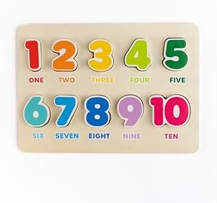 Jasey's Toy Chest Wooden Number Puzzle | 1-10 Numbers Learning Puzzle with Easy-Grip Pieces | Preschool Educational Toy for Toddlers Ages 18+ Months - Image 6