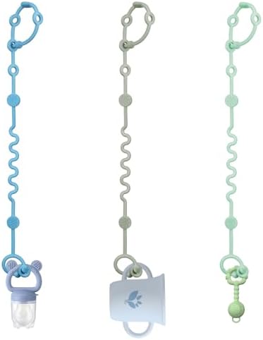 LittleHugs Toy Straps for Stroller, Silicone Baby Tether Pacifier Clip, No Throw Travel Leash for High Chair, Car Seat (Boy-3 Pack) by LittleHugs
